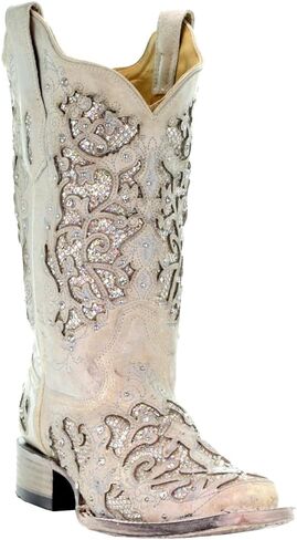 Corral Women's Square Toe White Wedding Boots in Saudi Arabia