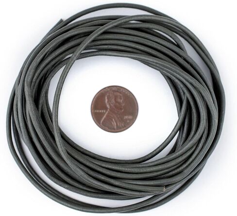 TheBeadChest 0.8mm Dark Brown Round Leather Cord (15ft) in Saudi Arabia