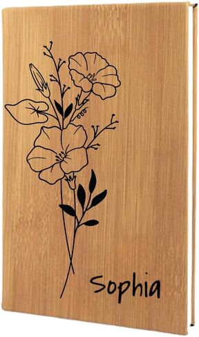 Birth Flower Journal Noteboor ، Honor Month Flower Gift ، دفتر المجلات المخصصة للمجلة ، دفتر المجلات المخصصة للمجلة ، هدية لها ، أمي ، ابنة (Teal) in Kuwait