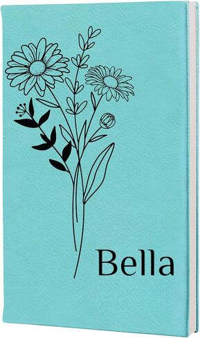 Birth Flower Journal Noteboor ، Honor Month Flower Gift ، دفتر المجلات المخصصة للمجلة ، دفتر المجلات المخصصة للمجلة ، هدية لها ، أمي ، ابنة (Teal) in Kuwait