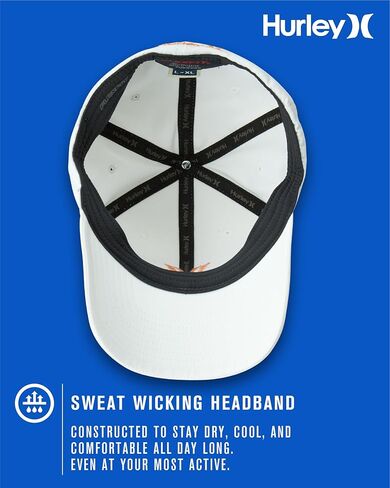 Hurley Men's H20 Dri One & Only Flexfit Baseball Cap, Size Small/Medium, Red in Saudi Arabia