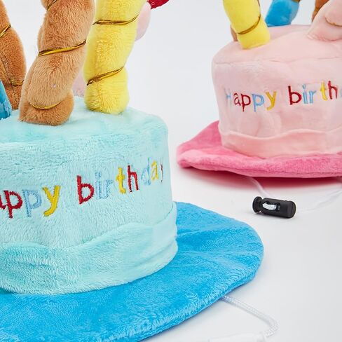 Cute Pet Party Hat for Dogs&Cats - Soft Fluffy Birthday Cap with 5 Color Candles (Blue), Adjustable Strap for Halloween,Costume&Photo Shoots,Fits Small to Large Pets,Washable&Comfortable ﻿ (Blue) in Saudi Arabia