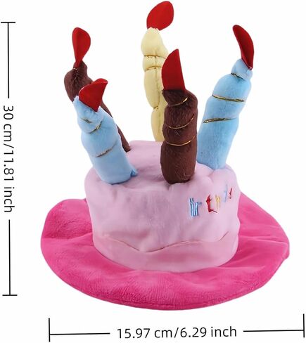 قبعة حفلة حيوان أليف لطيفة للكلاب والقطط - قبعة عيد ميلاد ناعمة رقيقة مع 5 شموع ملونة (زرقاء) ، حزام قابل للتعديل لهالوين ، أزياء واطلاقيات الصور ، يناسب حيوانات أليفة صغيرة إلى كبيرة ، قابلة للغسل ومريحة (الأزرق) in Kuwait