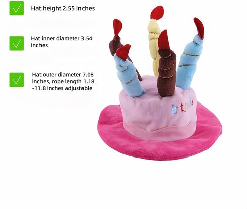 قبعة حفلة حيوان أليف لطيفة للكلاب والقطط - قبعة عيد ميلاد ناعمة رقيقة مع 5 شموع ملونة (زرقاء) ، حزام قابل للتعديل لهالوين ، أزياء واطلاقيات الصور ، يناسب حيوانات أليفة صغيرة إلى كبيرة ، قابلة للغسل ومريحة (الأزرق) in Kuwait