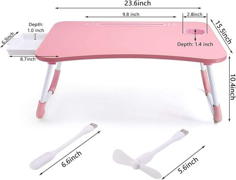 SLENDOR LAPTOP DESK SPAP BED STAND طاولة كمبيوتر محمولة قابلة للطي قابلة للطي صينية محمولة لفة دائمة القراءة والكتابة مع درج لأريكة الأريكة السرير in Kuwait