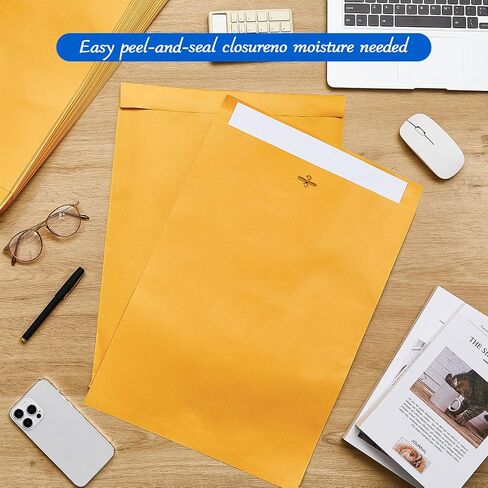 25 جهاز كمبيوتر كبير مظروف كاتالوج قفل 12 × 16 بوصة مع إغلاق المشبك لإرسال المستندات الكثيفة إلى المنزل أو الأعمال التجارية أو القانوني أو المدارس البريدية (الذهبية) in Kuwait