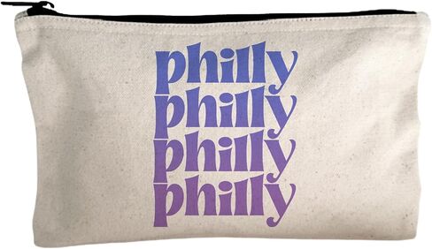 Moonlight Makers, Charlotte Ombre Canvas Makeup Bag, Pencil Pouch, Cute Travel Accessories for Women, 100% Cotton Cosmetic & Toiletry Bags, Orange in Saudi Arabia