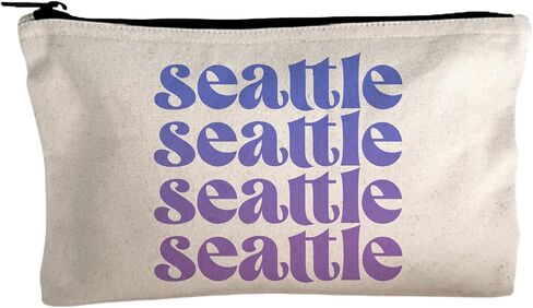 Moonlight Makers, Charlotte Ombre Canvas Makeup Bag, Pencil Pouch, Cute Travel Accessories for Women, 100% Cotton Cosmetic & Toiletry Bags, Orange in Saudi Arabia