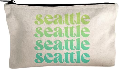Moonlight Makers, Charlotte Ombre Canvas Makeup Bag, Pencil Pouch, Cute Travel Accessories for Women, 100% Cotton Cosmetic & Toiletry Bags, Orange in Saudi Arabia