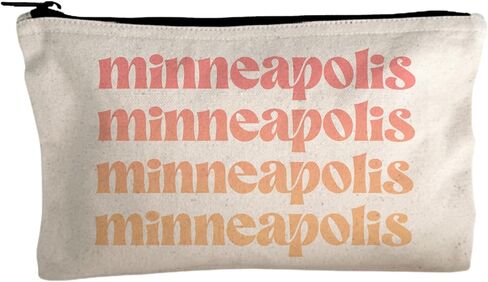 Moonlight Makers, Charlotte Ombre Canvas Makeup Bag, Pencil Pouch, Cute Travel Accessories for Women, 100% Cotton Cosmetic & Toiletry Bags, Orange in Saudi Arabia