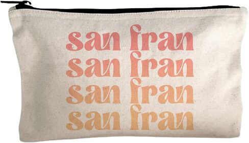Moonlight Makers, Charlotte Ombre Canvas Makeup Bag, Pencil Pouch, Cute Travel Accessories for Women, 100% Cotton Cosmetic & Toiletry Bags, Orange in Saudi Arabia