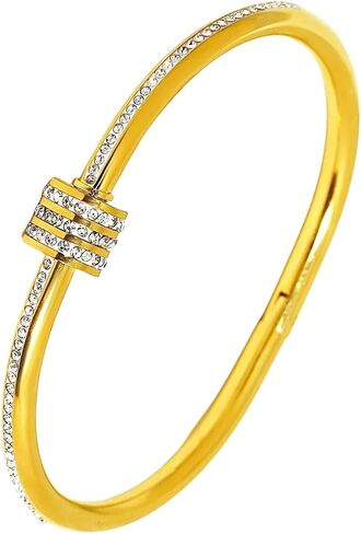 Rose Gold Bow Bangle Bracelet for Women Personalized Cubic Zirconia Stainless Steel Bracelets Oval Butterfly Bangles Bracelets Gifts for Love in Saudi Arabia
