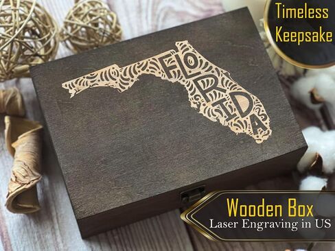 Florida Inspired Engraved Wooden Box - Sunshine State Design, A Memorable Gift or Souvenir in Saudi Arabia