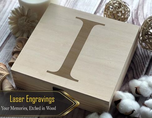R Initial Elegantly Carved Wooden Box, Bespoke Laser Detailing, Perfect Customizable Souvenir, Ideal for Collecting Keepsakes & Heirlooms in Saudi Arabia
