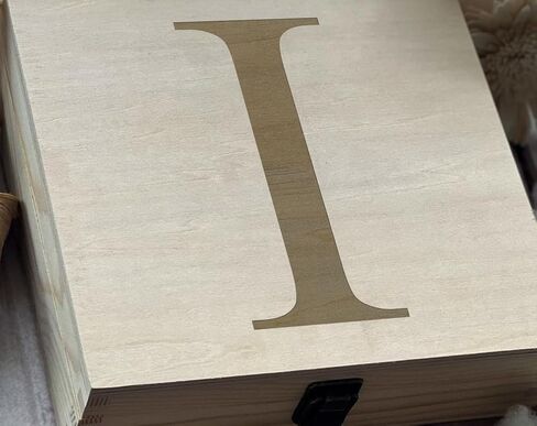 R Initial Elegantly Carved Wooden Box, Bespoke Laser Detailing, Perfect Customizable Souvenir, Ideal for Collecting Keepsakes & Heirlooms in Saudi Arabia