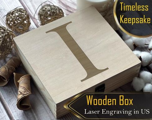 R Initial Elegantly Carved Wooden Box, Bespoke Laser Detailing, Perfect Customizable Souvenir, Ideal for Collecting Keepsakes & Heirlooms in Saudi Arabia