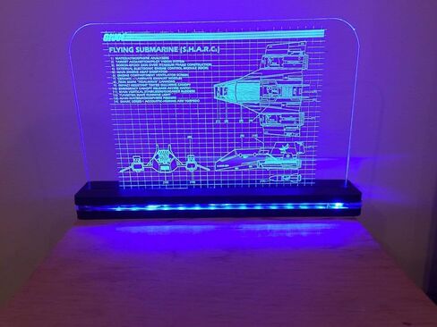 Custom LED Edge Lit Acrylic Laser Engraved and Cut Sign 6"x6" or 8"x10" Lighted Acrylic Base With Remote You Choose the Text or Graphic in Saudi Arabia