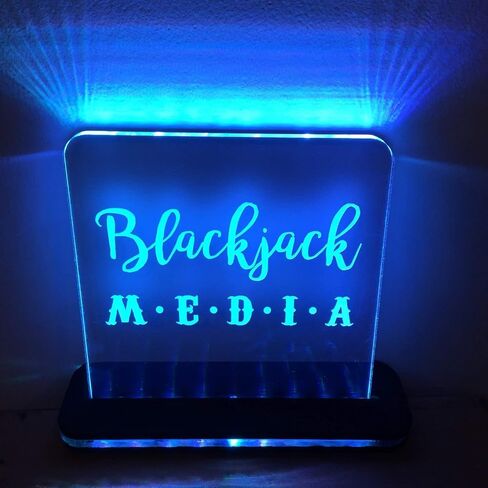 Custom LED Edge Lit Acrylic Laser Engraved and Cut Sign 6"x6" or 8"x10" Lighted Acrylic Base With Remote You Choose the Text or Graphic in Saudi Arabia