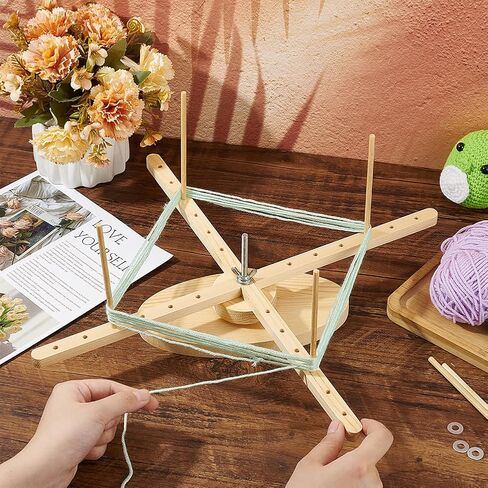 Benecreat Portable Amish Style Yarn Winder Swift ، أداة تشطيب NeedleCraft ذات سطح المكتب مع قاعدة بيضاوية للصوف والغزل والتطريز in Kuwait