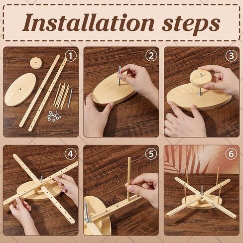 Benecreat Portable Amish Style Yarn Winder Swift ، أداة تشطيب NeedleCraft ذات سطح المكتب مع قاعدة بيضاوية للصوف والغزل والتطريز in Kuwait