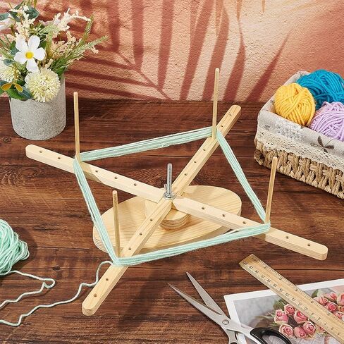 Benecreat Portable Amish Style Yarn Winder Swift ، أداة تشطيب NeedleCraft ذات سطح المكتب مع قاعدة بيضاوية للصوف والغزل والتطريز in Kuwait