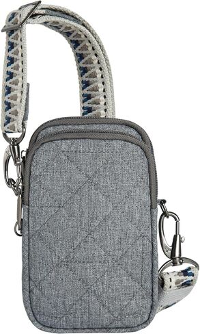 Travelon Boho Anti-Theft 2 Compartment Phone Crossbody, Black in Saudi Arabia