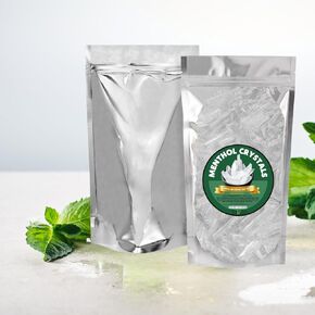 8oz Menthol Crystal Mentha Arvensis Pure Natural in Resealable bag USP Food Grade - Great for Cosmetics, Salves, Balms and in Many Aromatherapy Applications. (8 OZ)