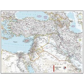 National Geographic Maps: Middle East Wall Map - Compact - 21.5 x 16.25 inches - Front Lamination