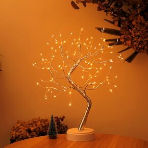 Tabletop Bonsai Tree Light, DIY LED Artificial Tree Lamp,Battery/USB Operated Night Light for Room Decor, Home Decor,Bedroom, Wedding,Christmas, (Warm White, 108 LED Golden)