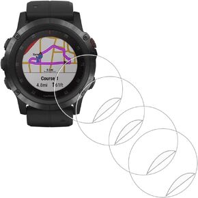 Screen Protector for Garmin Fenix 5X Plus/fēnix 5X 51mm Smartwatch [4 Pack] PET Film Anti-Scratch Bubble-Free Easy Installation
