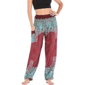 سراويل بوهو النسائية الأنيقة من Lu's Harem Hippie Yoga Gypsy Beach Palazzo Indian Pants