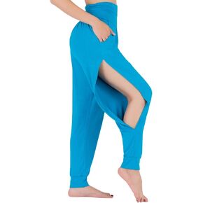 LOFBAZ Yoga Sweatpants Subtle Slit with Pockets Workout Joggers Harem Pants