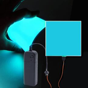 El Panel Light - 3Modes Continuous/Slow Flash/Fast Strobe,Electroluminescent Flexible Cuttable Luminescent Soft Sheet for Mask DIY Cosplay Party 5cm x 5cm Blue