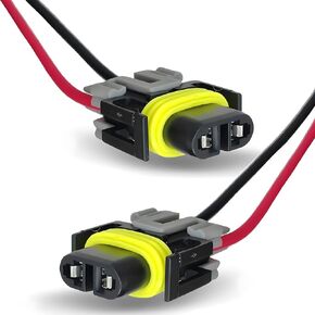 Pack-1 Fog Light Harness Connector with Wire, H11 Waterproof Pigtail Adapter Plug, DJ7028Y-2.8-21 Automobile Universal Accessories, for Most Cars, Trucks and Vans (Black)