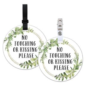 Don’t Touch Baby Sign, No Kissing Baby Car Seat Sign or Stroller Tag, 2 Pack Baby Stroller Car Seat Carrier Tag for Preemie Newborn (5 Inches)
