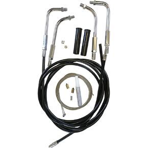 U01-4-403-BK H-D Twin Cam V-Twin Motorcycle Throttle and Idle Cable Kit (Two Cables, Threaded Bends)