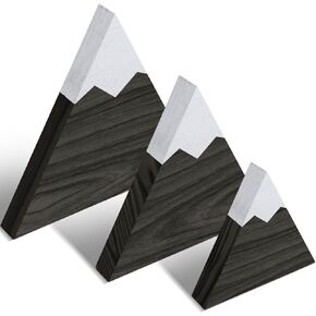 3 Pcs 3 Size Mountain Shelf Decor Mountain Wooden Sign Farmhouse Wood Mountain Decor Woodland Nursery Decor Travel Adventure Mountain Table Centerpiece for Home Farmhouse(Beige)