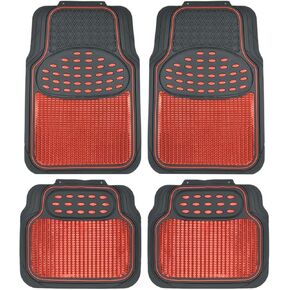 BDK Metallic Rubber Floor Mats for Car SUV & Truck - Semi Trimmable, 2 Tone Color Heavy Duty Protection (Blue/Black) in Kuwait