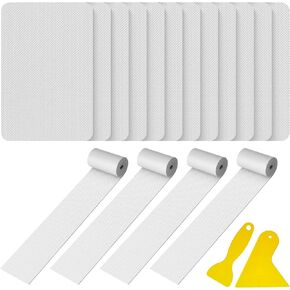 16 Pcs Summer Boat PVC Repair Patches Gray Kayak Patches Waterproof Kayak Repair Kit with 2 Tools for Swimming Pools Canoe Raft Inflatable Boat Air Beds Accessory, No Glue