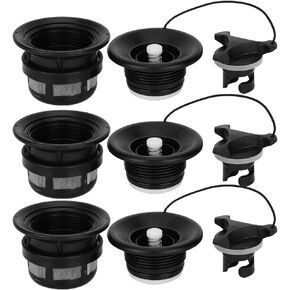 Alomejor 3Pcs Boat Air Valve PVC Air Valve Spiral Air Plug Replacement Kit for Inflatable Boat Kayak with Filter Mesh