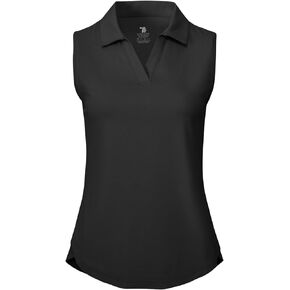 BGOWATU Women's Sleeveless Golf Polo Shirts Collared V Neck Tennis Tank Tops UPF 50+ Quick Dry Lightweight