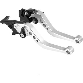 Clutch Brake Lever,1 Pair CNC Aluminum Motorcycle Clutch Drum Brake Lever Handle Replacement for Most Motorcycle Motorbike Pit Bike Moto (Silver)