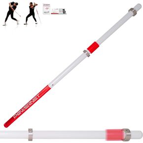 PowerNet Combo PVC/Click Stick Baseball Swing Trainer | Interchangeable Attachments Also for Softball | Training Bat for Creating Maximum Bat Speed at Contact