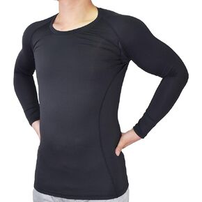 Vital Salveo-Germanium Men Compression Top Long Sleeve T Shirts Base Layer Cool Dry for Running and Sports Workout