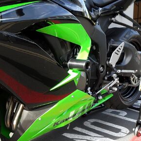 Kawasaki ZX6R ZX-6R ZX6RR ZX636 2013 2014 2015 2016 2017 2018 Black No Cut Frame Sliders Fits ABS & NON ABS Models - 750-4449 - MADE IN THE USA in Kuwait
