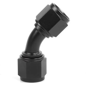 YXT 10AN Female to 10AN Female 45 Degree Swivel Coupler Fitting Adapter Union Aluminium - Black 7/8-14 UNF Quick anti leakage