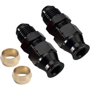 Aluminum Alloy -4 AN Male to 1/4" Hardline Tube Fuel Fitting Compression Adapter Black