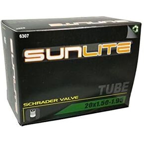 Bike Tube, 20" x 1.50" - 1.95" Schrader Valve, 32mm Schrader Valve. Sunlite Bicycles. BMX, Kids, Child or Youth Bike. Any Bike with Same tire Dimensions.