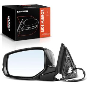 A-Premium Passenger Side Power Door Mirror - Compatible with Honda Accord 2013-2017 - Heated Manual Folding Black Outside Rear View Mirror with Turn Signal - Replace# 76200T2GA42ZC