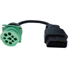 Green Type 2 J1939 Male to 16pin OBD2 Female Cable 16pin to 9pin J1939 Adapter Cable